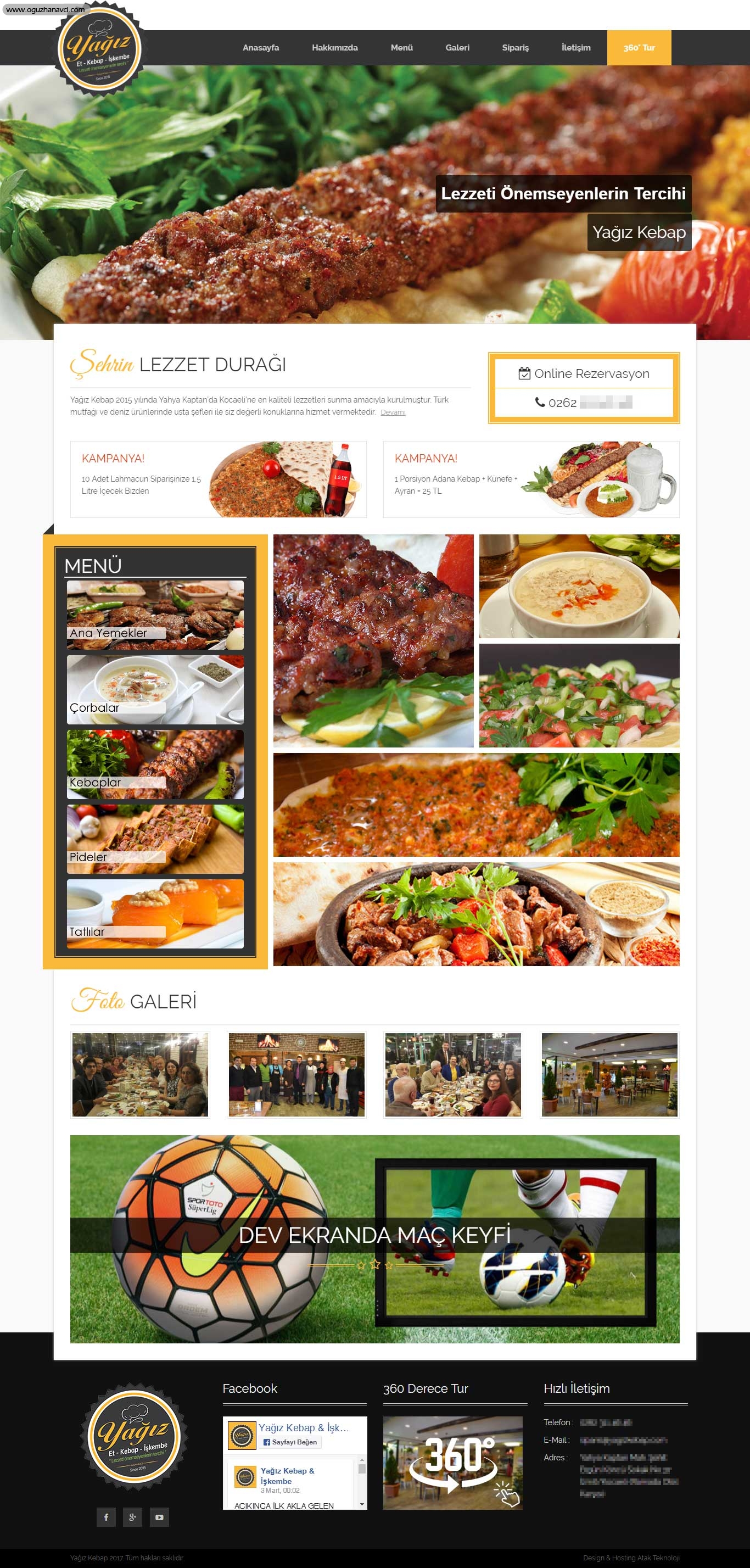 Kebap Salonu - Arayüz Tasarımı - Kurumsal Web Sitesi