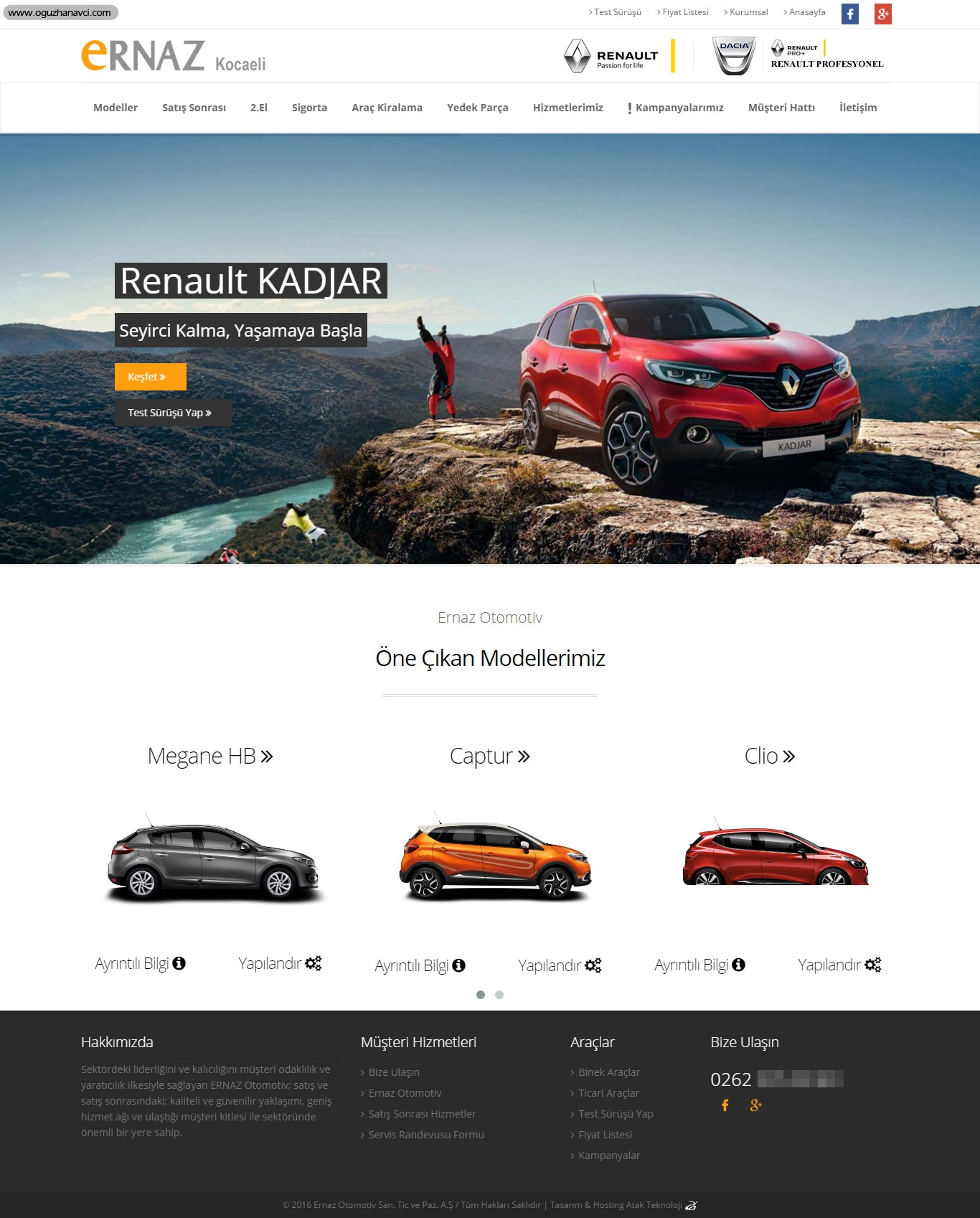 Otomotiv - Arayüz Tasarımı - Kurumsal Web Sitesi Otomotiv - Arayüz Tasarımı - Kurumsal Web Sitesi